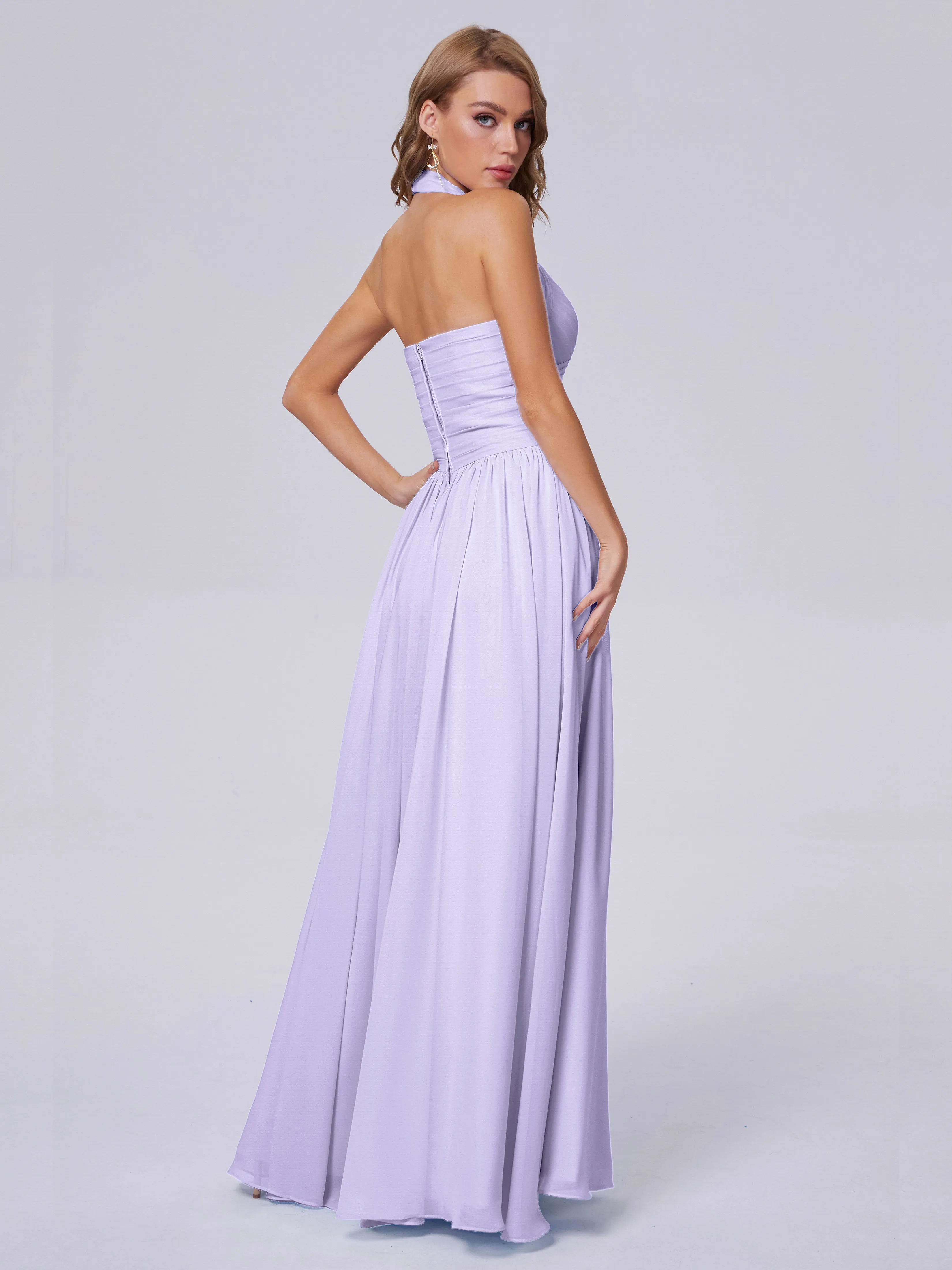 Amaya Stunning Halter Chiffon Bridesmaid Dresses