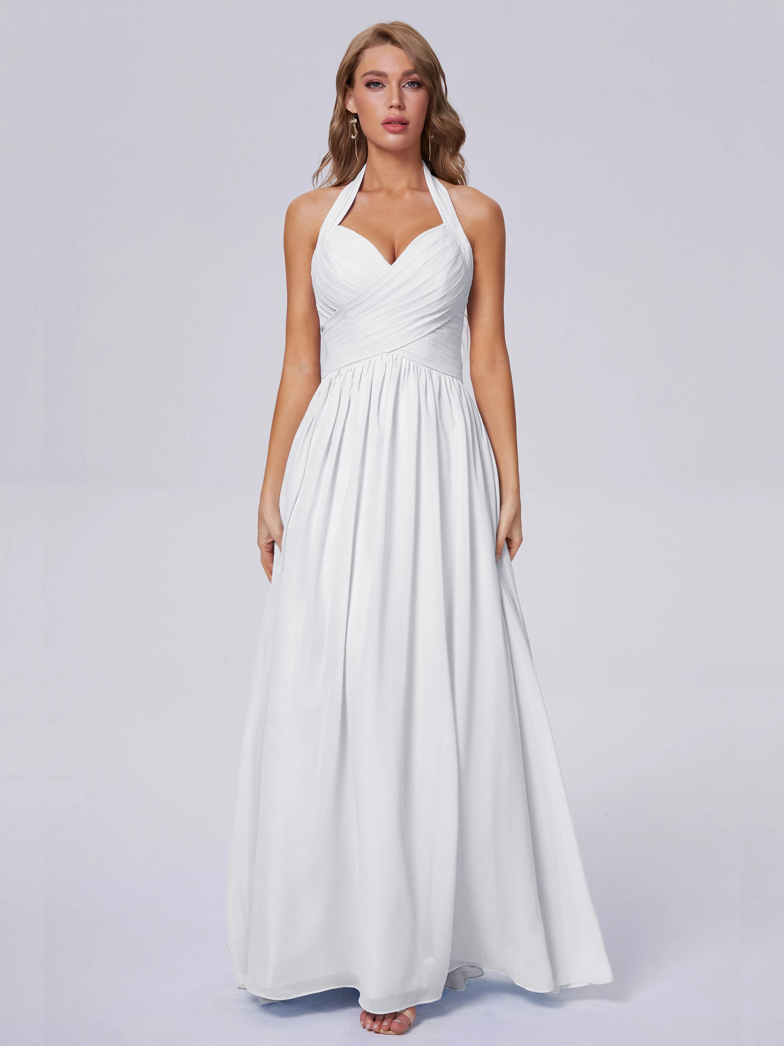 Amaya Stunning Halter Chiffon Bridesmaid Dresses