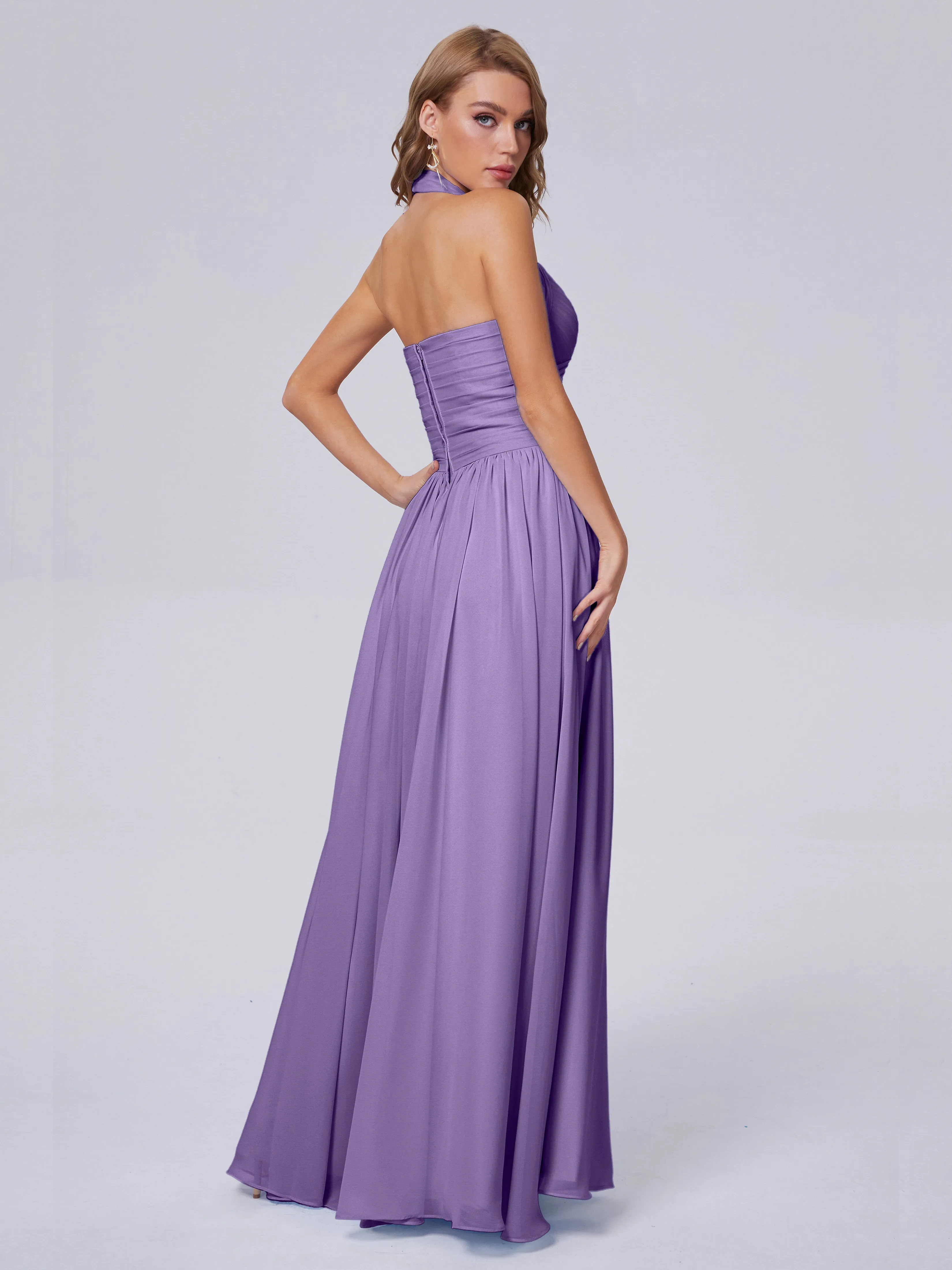 Amaya Stunning Halter Chiffon Bridesmaid Dresses