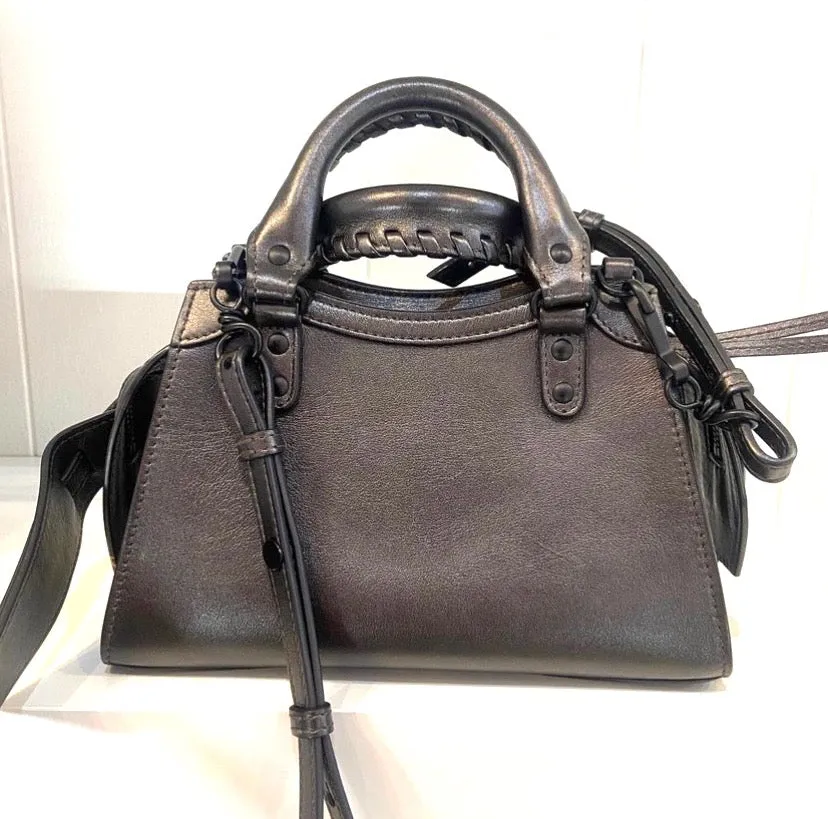 BALENCIAGA CALFSKIN LEATHER NEO MINI CITY BAG
