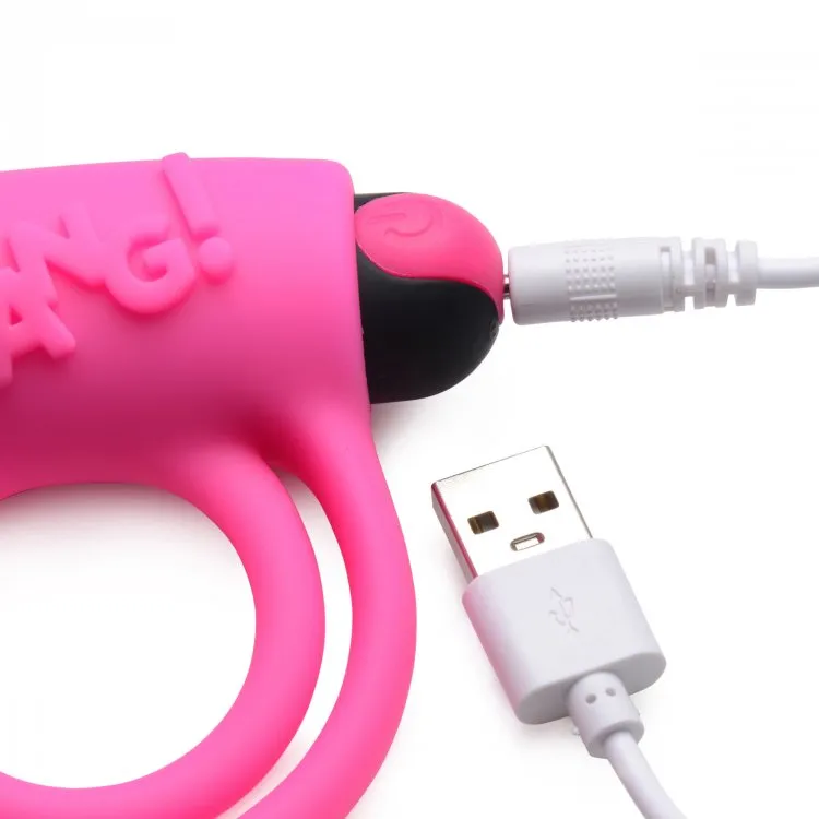 Bang! Silicone Cock Ring & Bullet W/ Remote