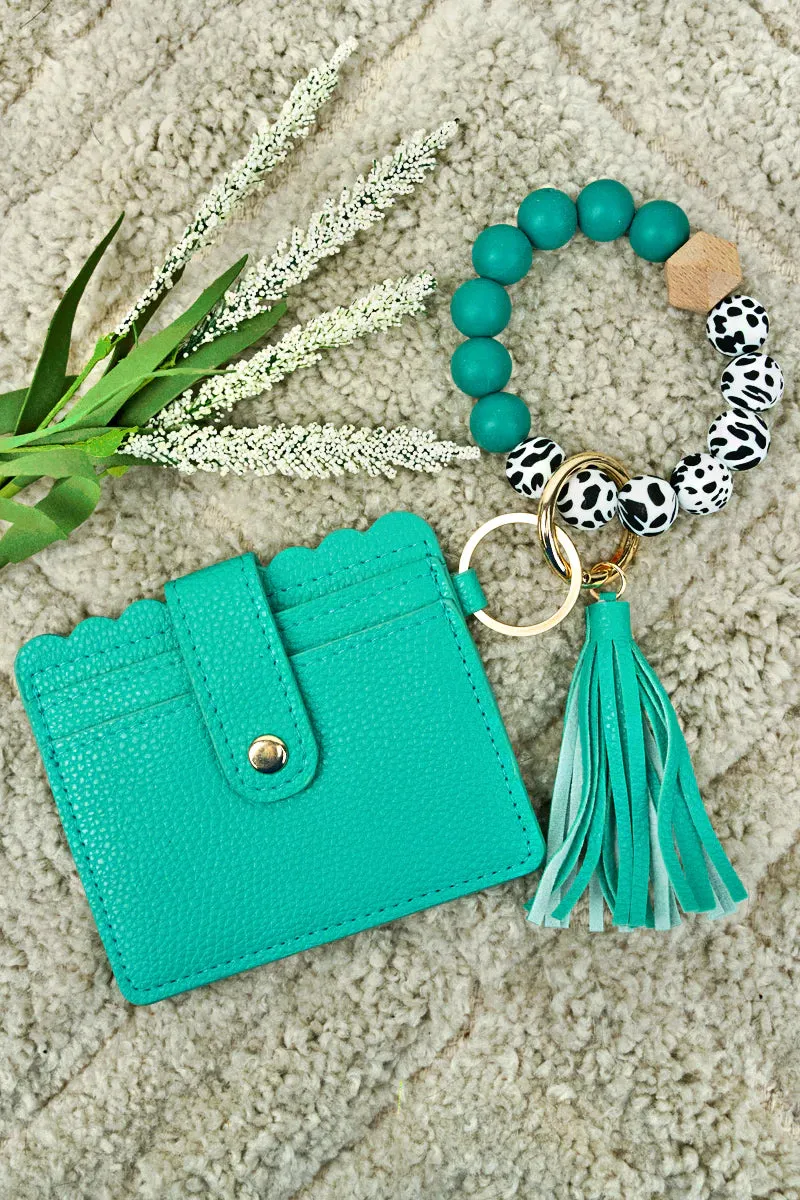 Beaded Bracelet Keychain w/Card Holder