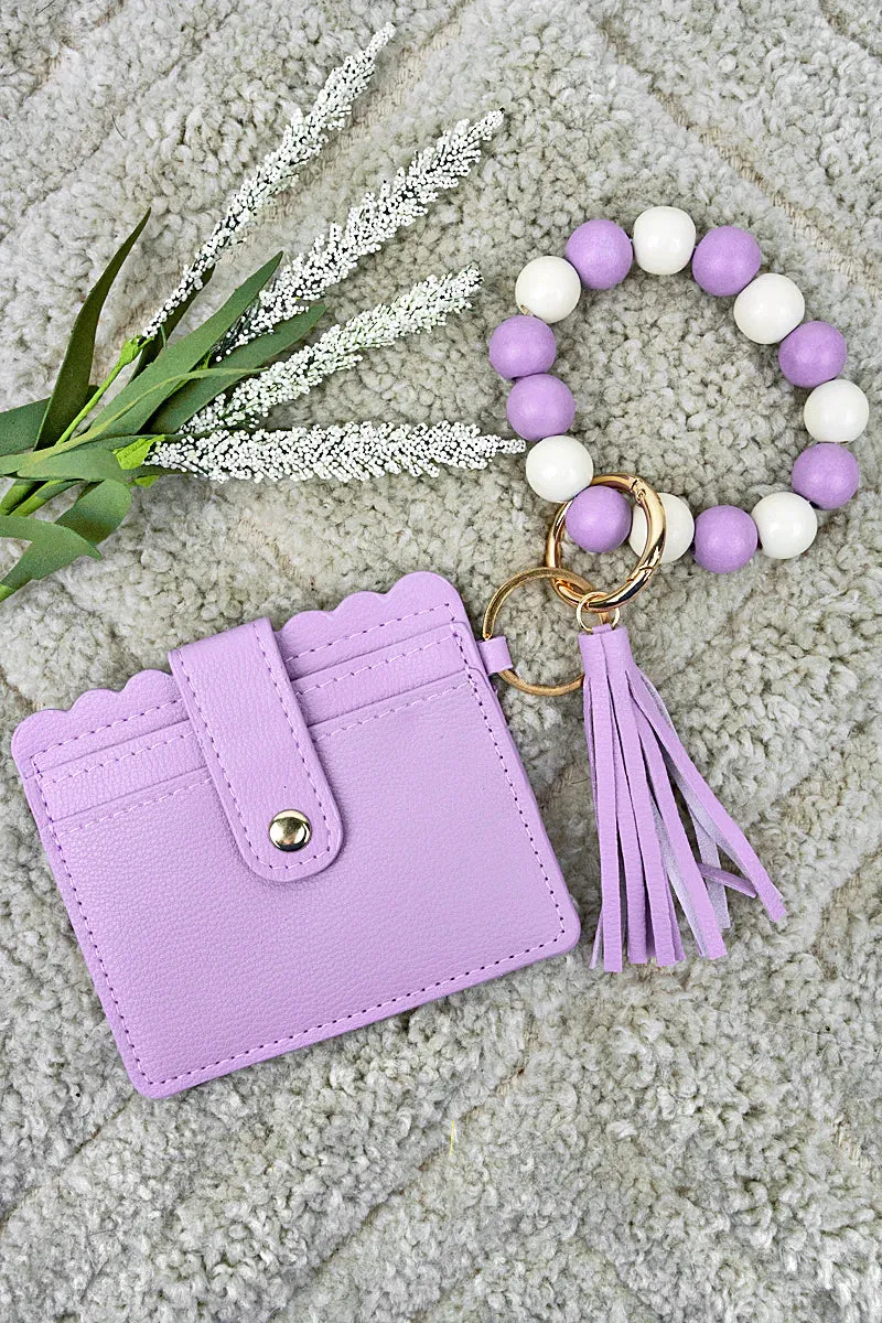 Beaded Bracelet Keychain w/Card Holder