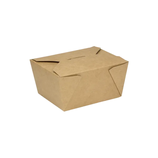 Bio Pack #1- 30 fl oz Fold-To-Go Box- Kraft - 450 Containers Per Case