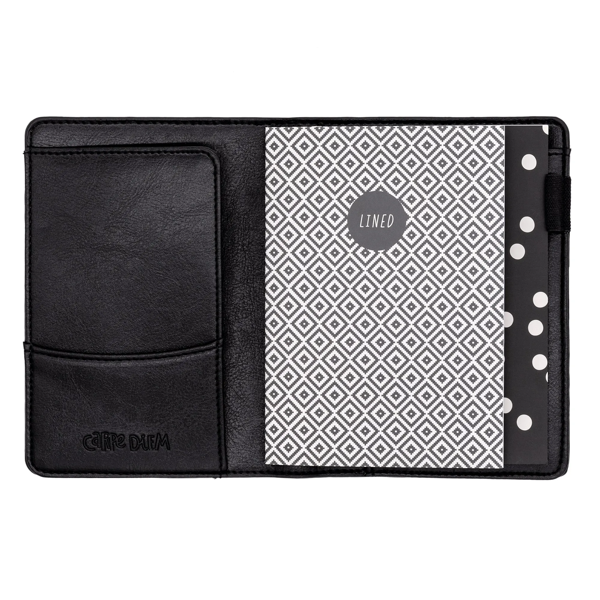 Black A6 Notebook and Passport Holder