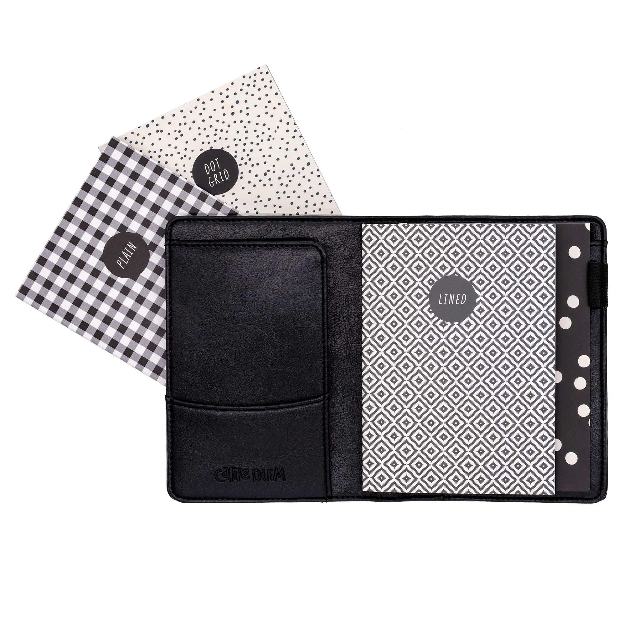 Black A6 Notebook and Passport Holder