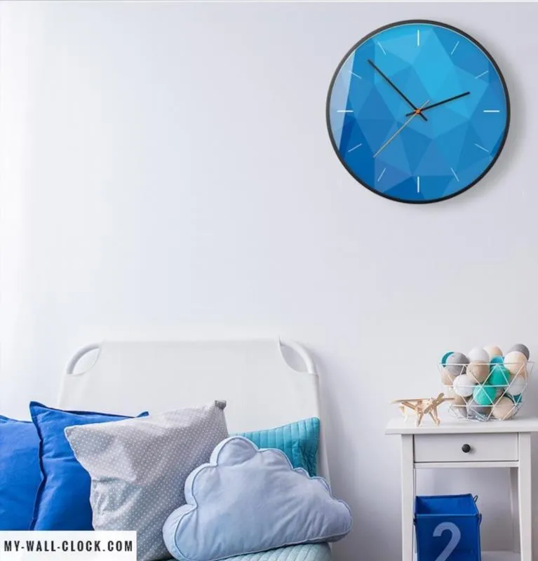 Blue Wall Clock: Modern Waterfall