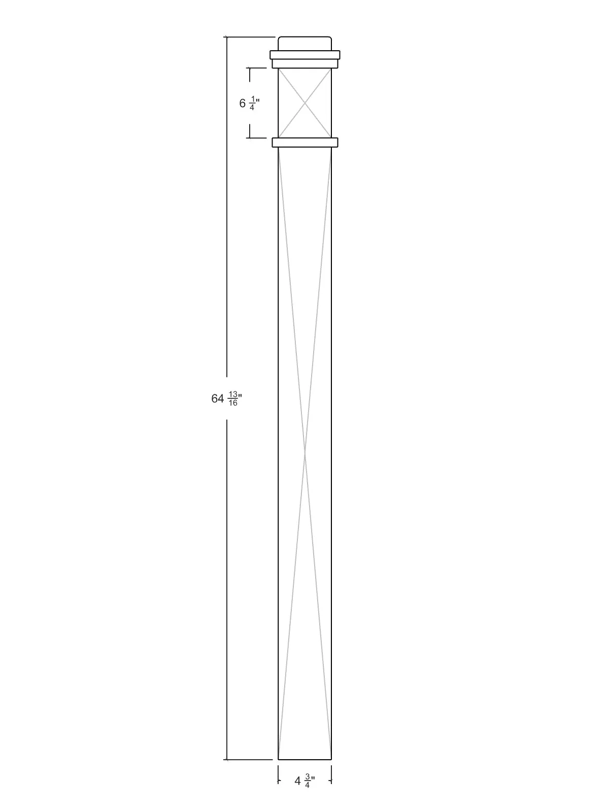 Box Newel 4375M - Mission Style (4-3/4")