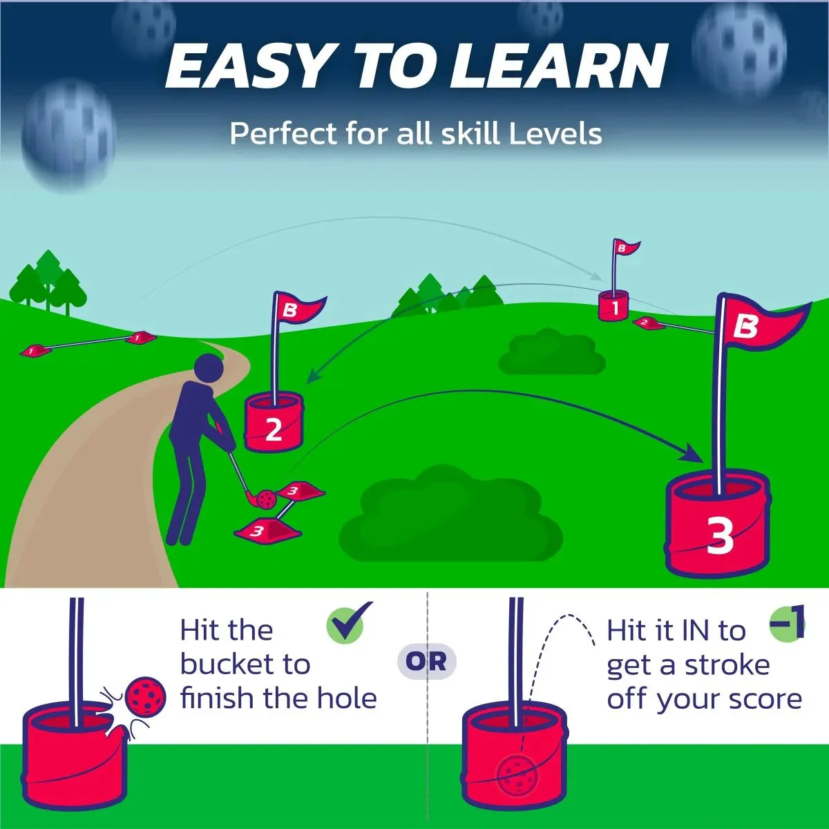 BucketGolf 3 Hole Course Game