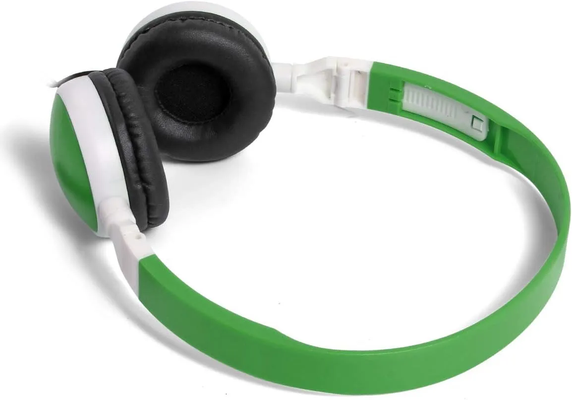 Bulk Headphone 25 Pack Wired Headsets Muti Packs School Foldable Classroom Kids Headphones for School Students Children - Green