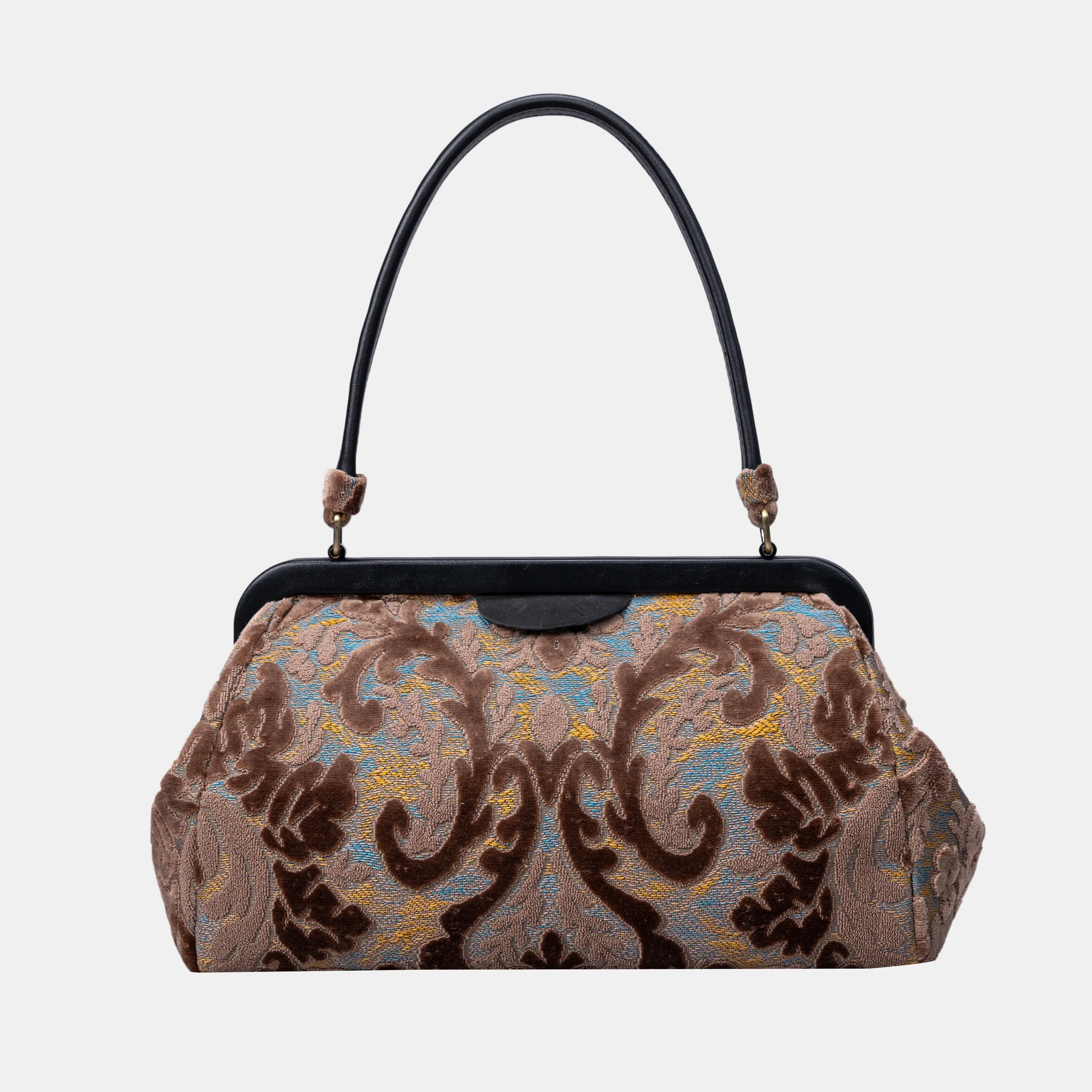 Burnout Velvet Camel Shoulder Bag