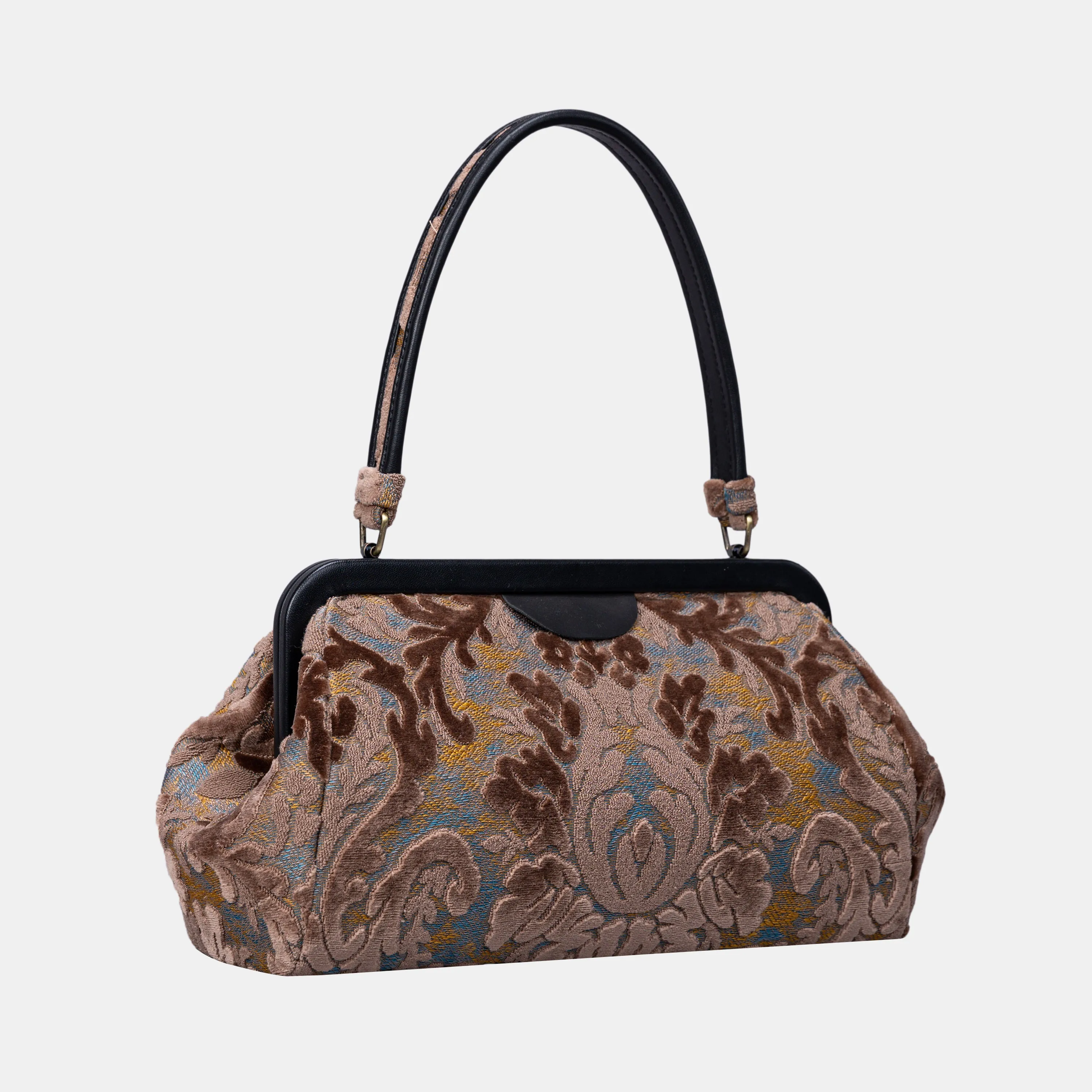 Burnout Velvet Camel Shoulder Bag