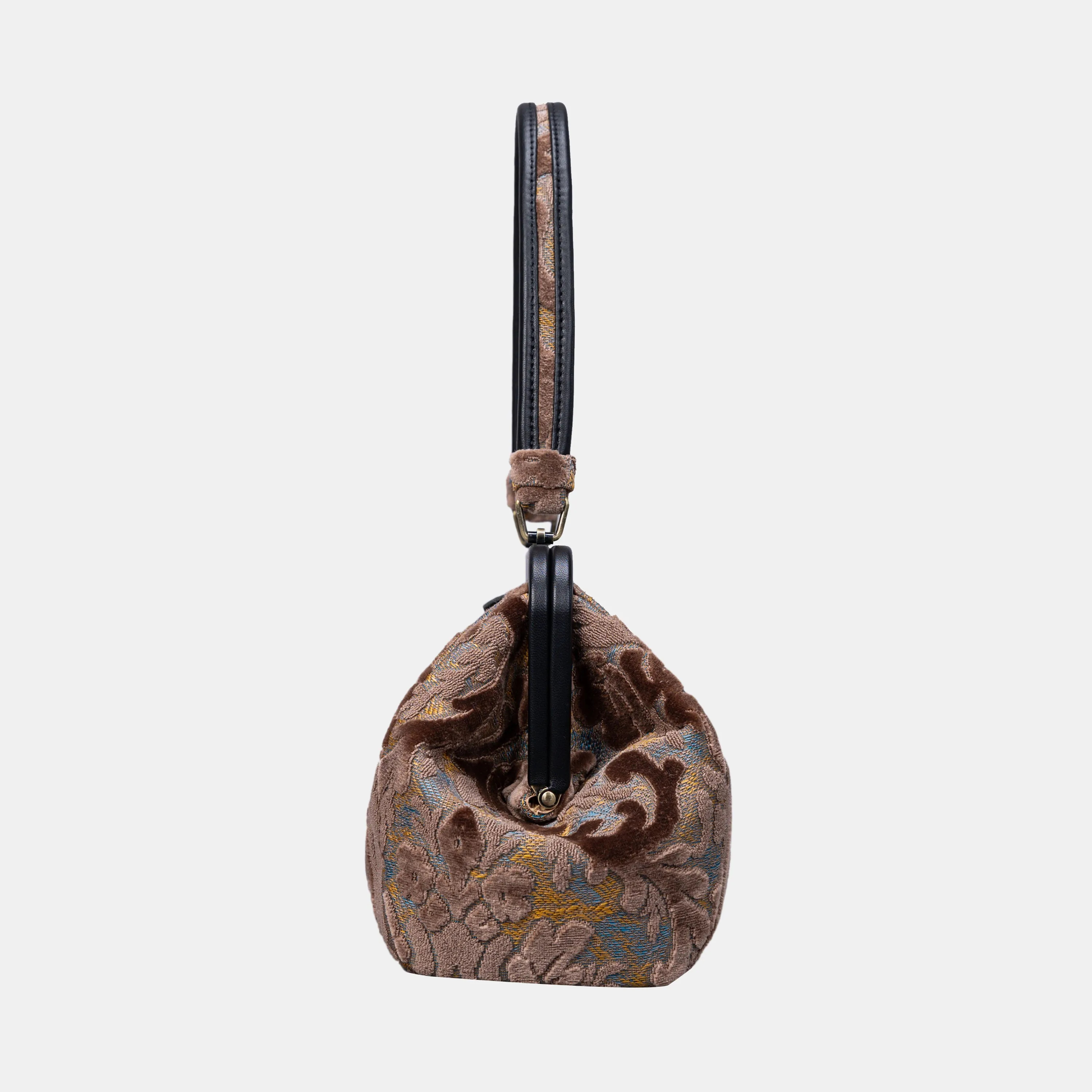 Burnout Velvet Camel Shoulder Bag