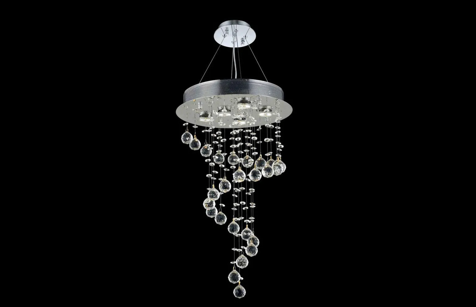 C121-2028D26C/RC - Regency Lighting: Galaxy 5 light Chrome Chandelier Clear Royal Cut Crystal