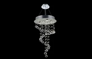 C121-2028D26C/RC - Regency Lighting: Galaxy 5 light Chrome Chandelier Clear Royal Cut Crystal