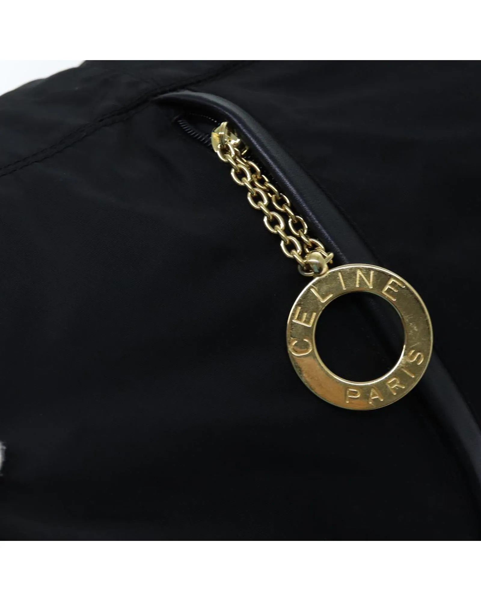 CELINE Black Nylon Bucket Bag