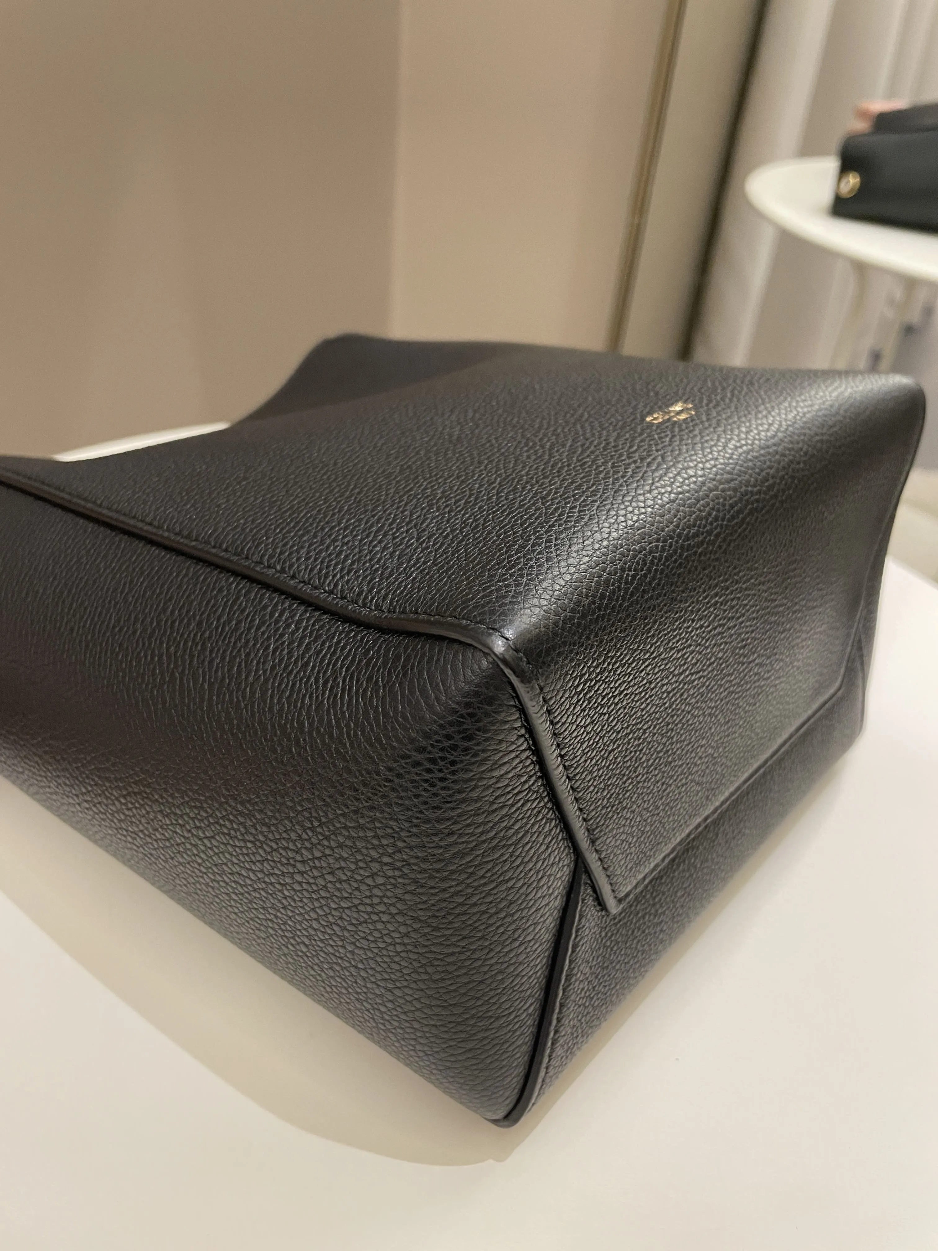 Celine Sangle Bucket Bag Black Grainy Calfskin