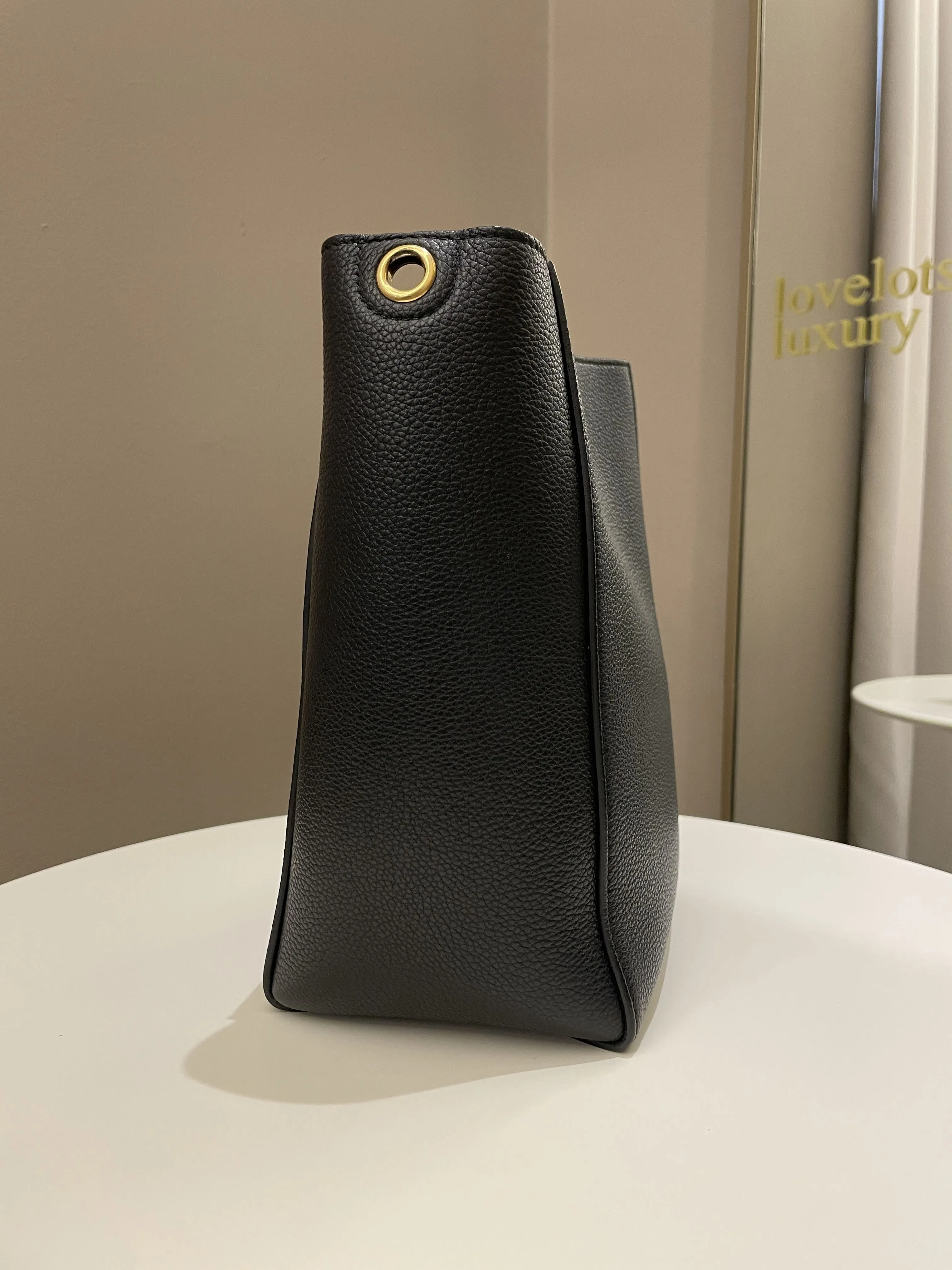 Celine Sangle Bucket Bag Black Grainy Calfskin