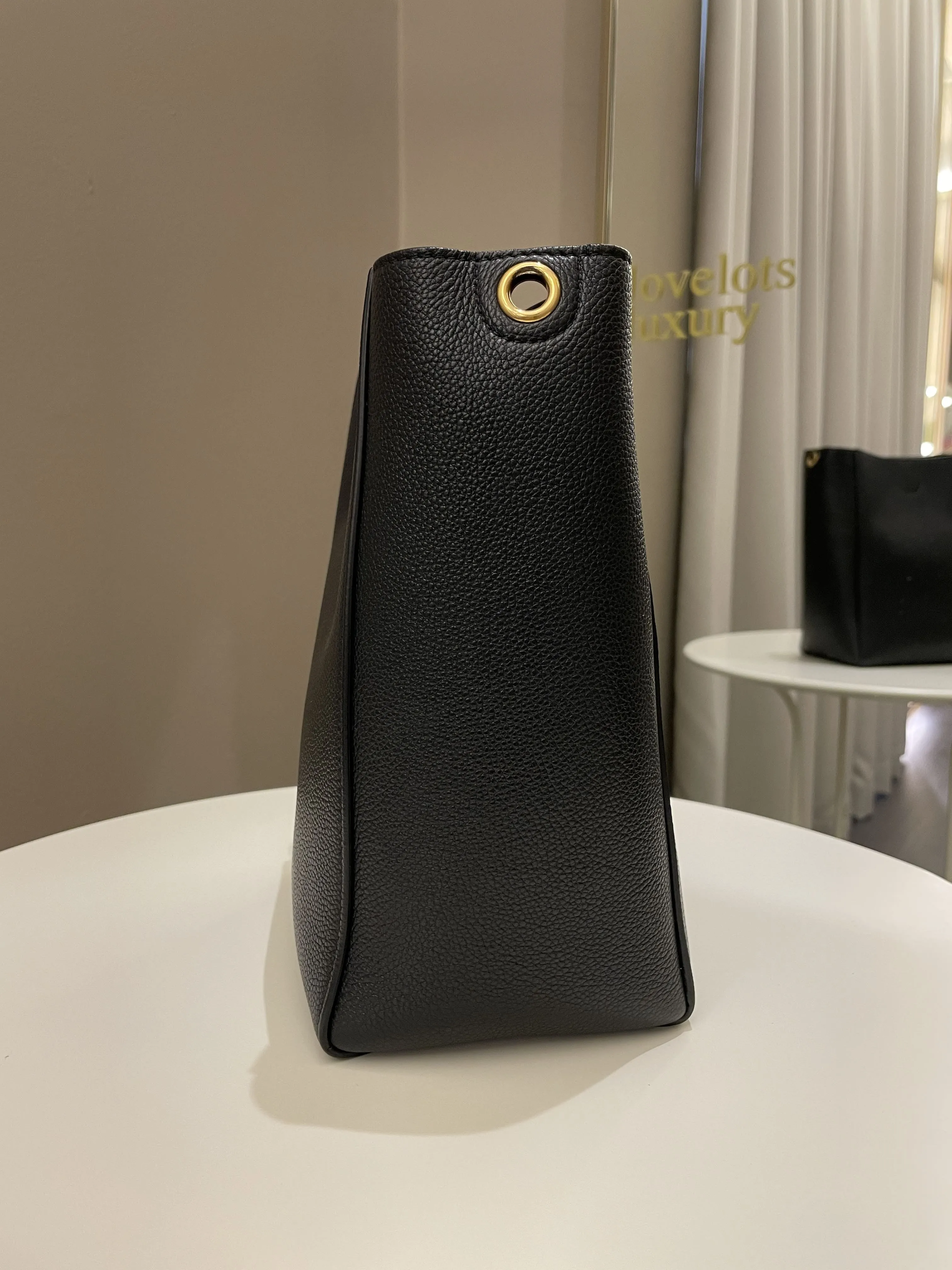 Celine Sangle Bucket Bag Black Grainy Calfskin