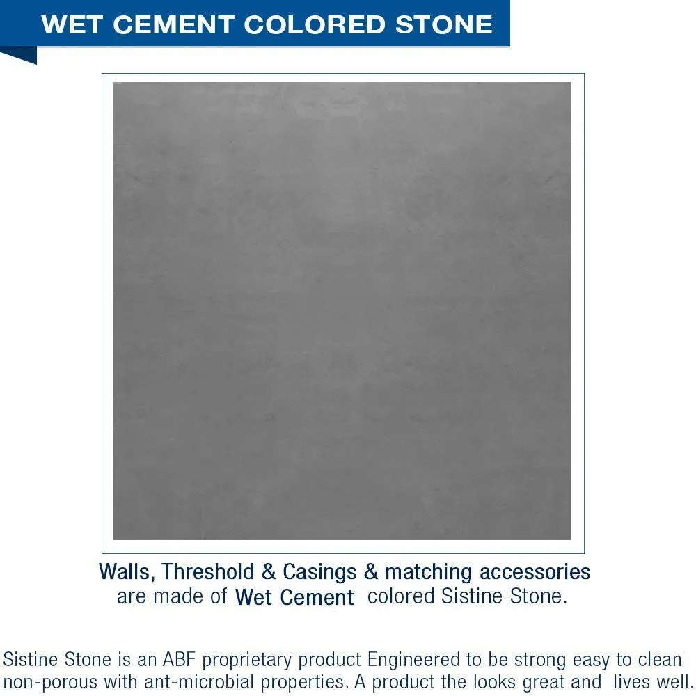 Classic Wet Cement Small Alcove Shower Enclosure Kit