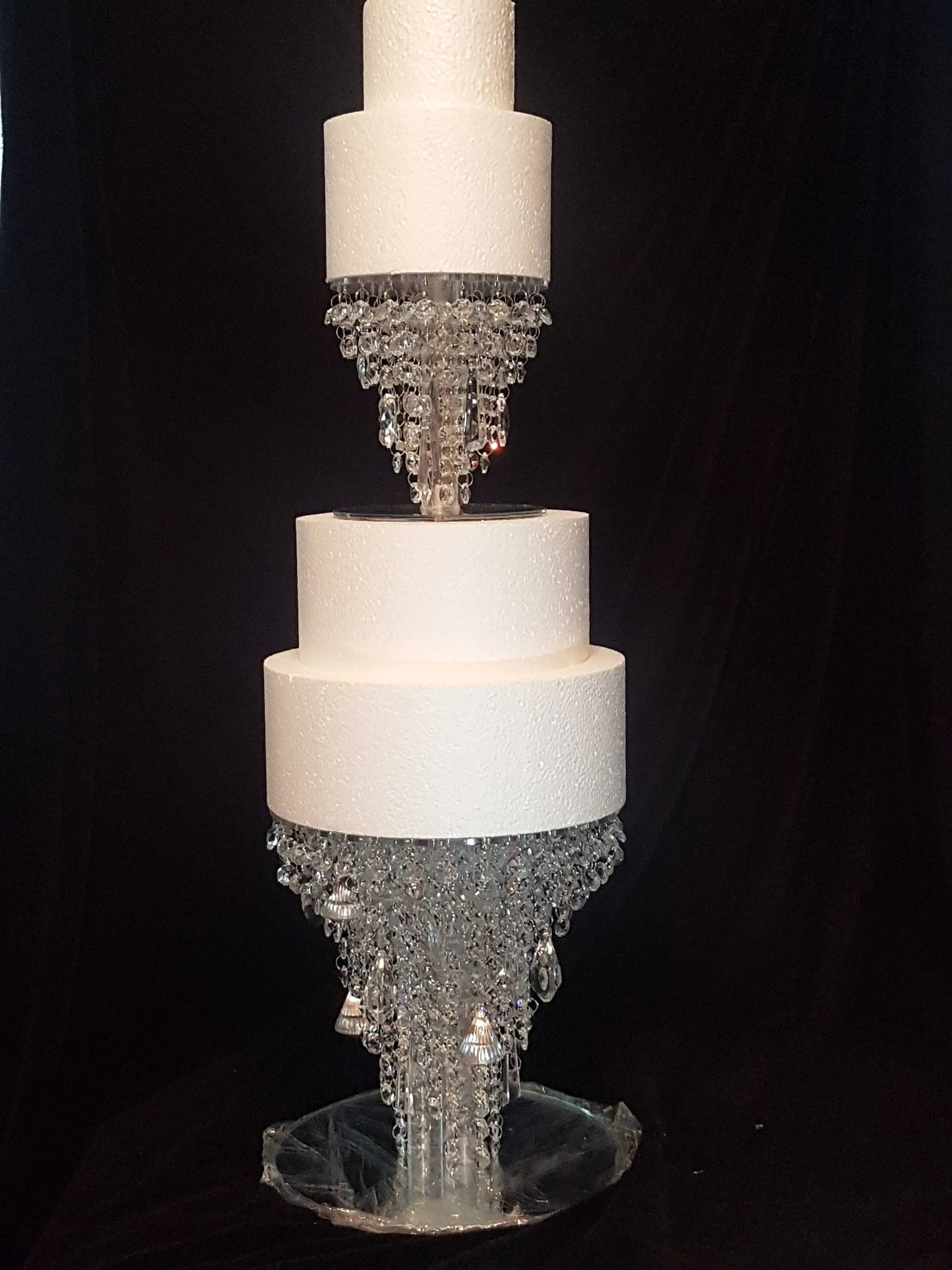 Crystal cake stand, 2 tier set ,10" & 16" CHANDELIER DESIGN Faux crystal by Crystal wedding uk