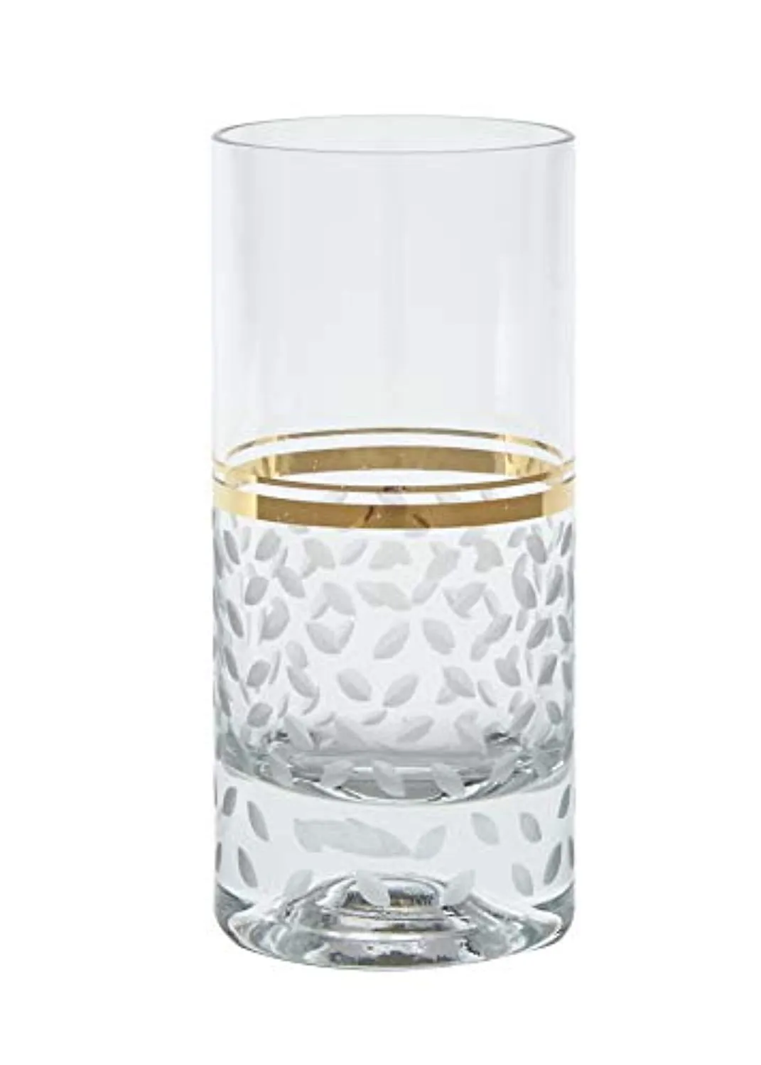 Crystal Stunning Highball Glasses, 6"H 13oz Capacity, Gold