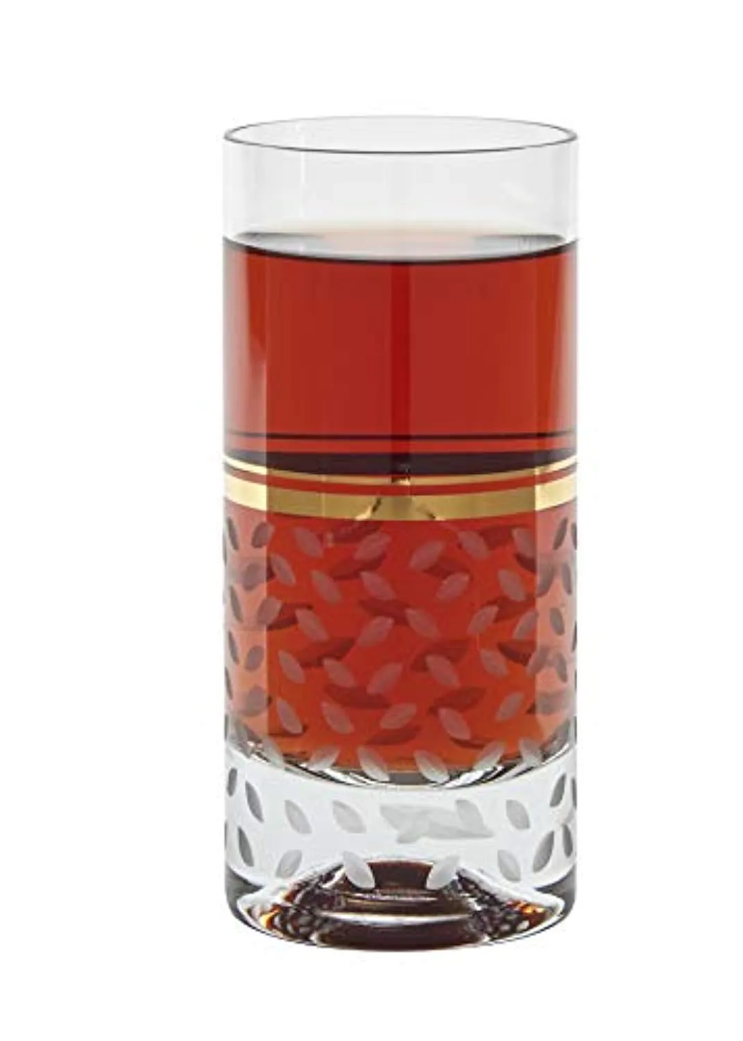 Crystal Stunning Highball Glasses, 6"H 13oz Capacity, Gold