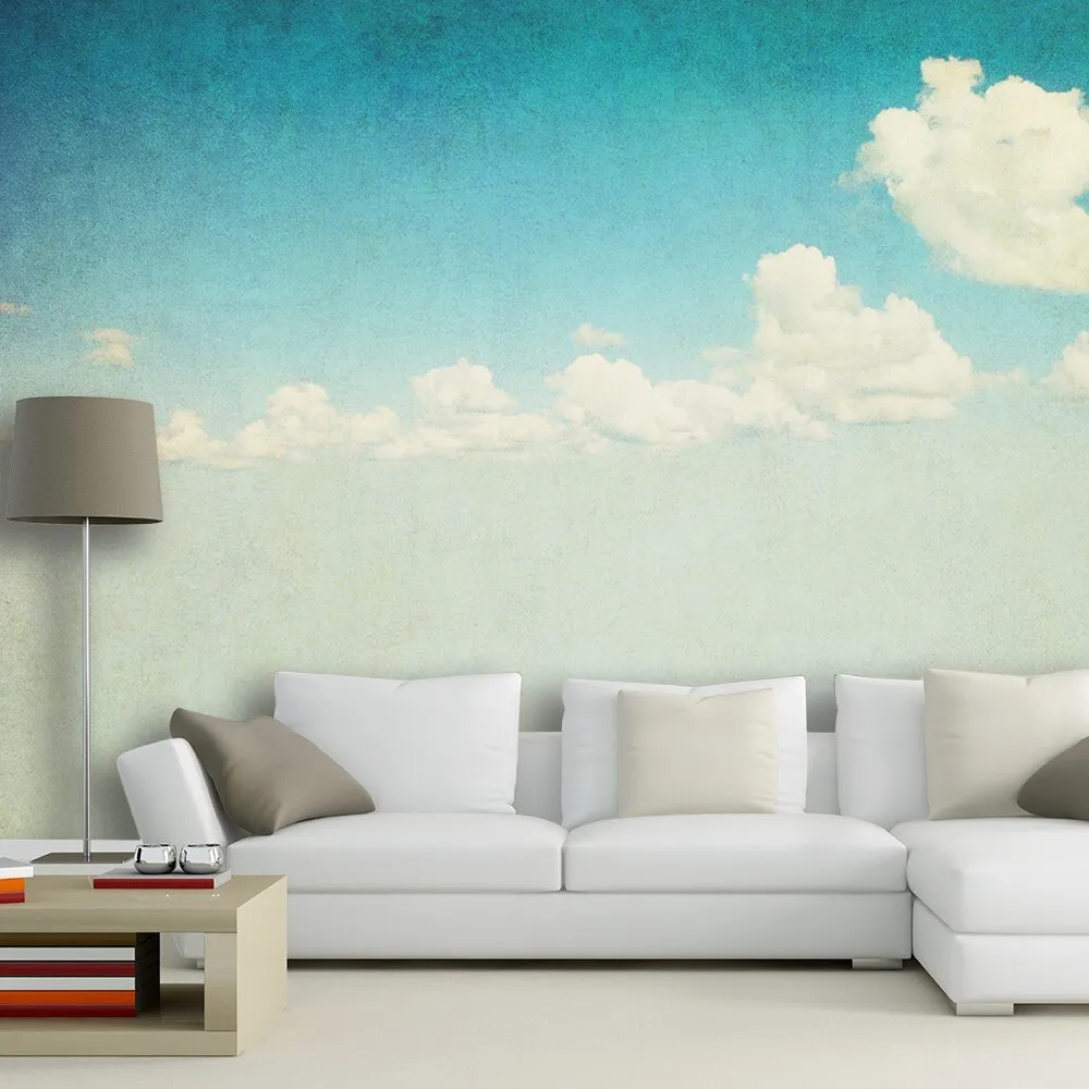 Custom Wallpaper Mural Retro Cloudy Sky (㎡)