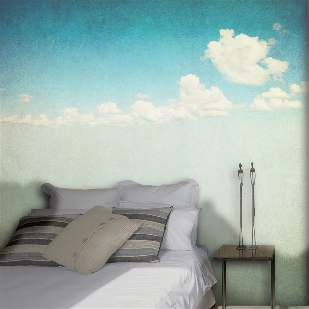 Custom Wallpaper Mural Retro Cloudy Sky (㎡)