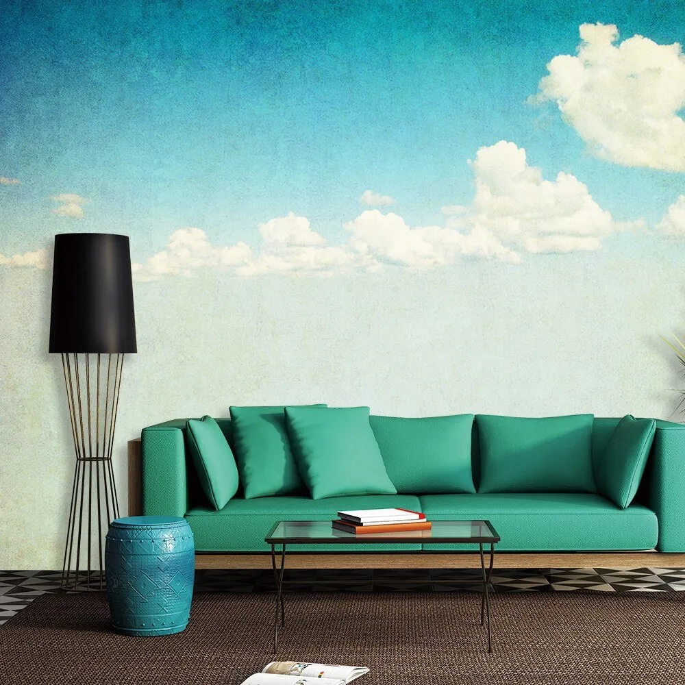 Custom Wallpaper Mural Retro Cloudy Sky (㎡)