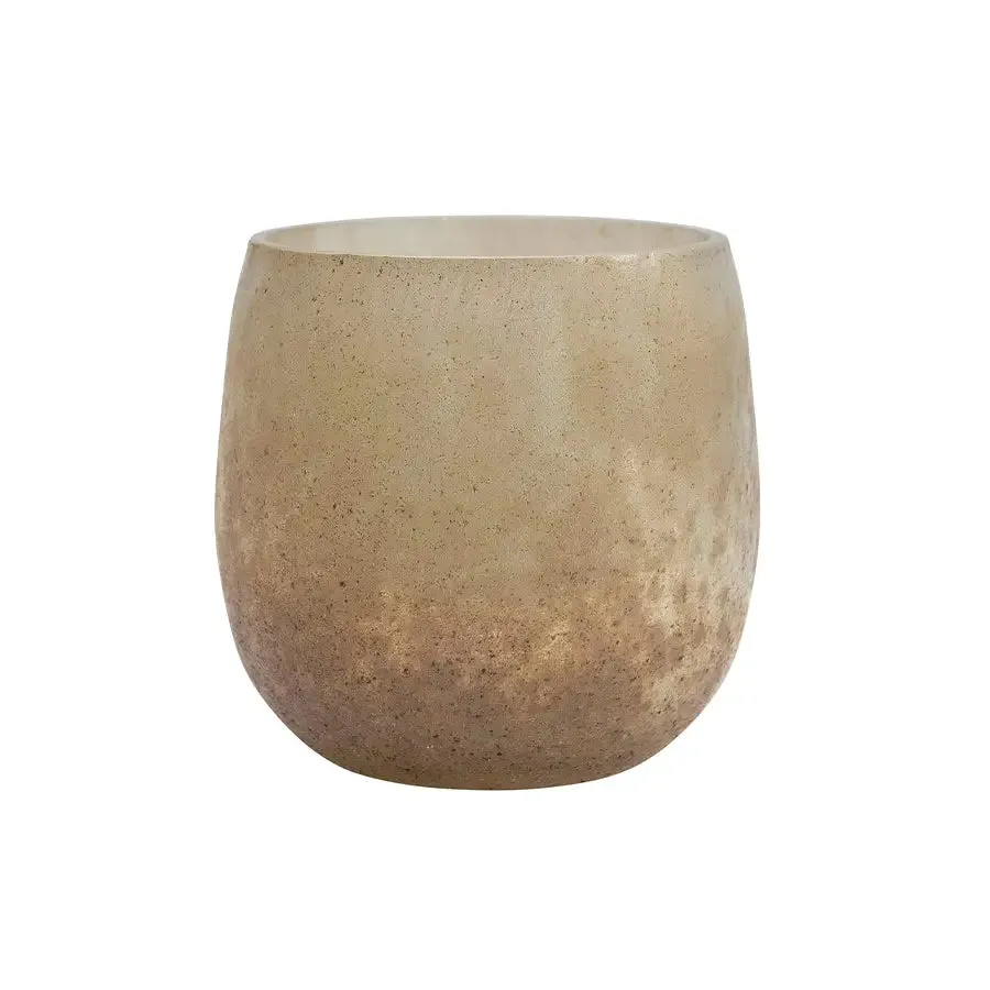 DISTRESSED GLASS TEA LIGHT CANDLE HOLDER