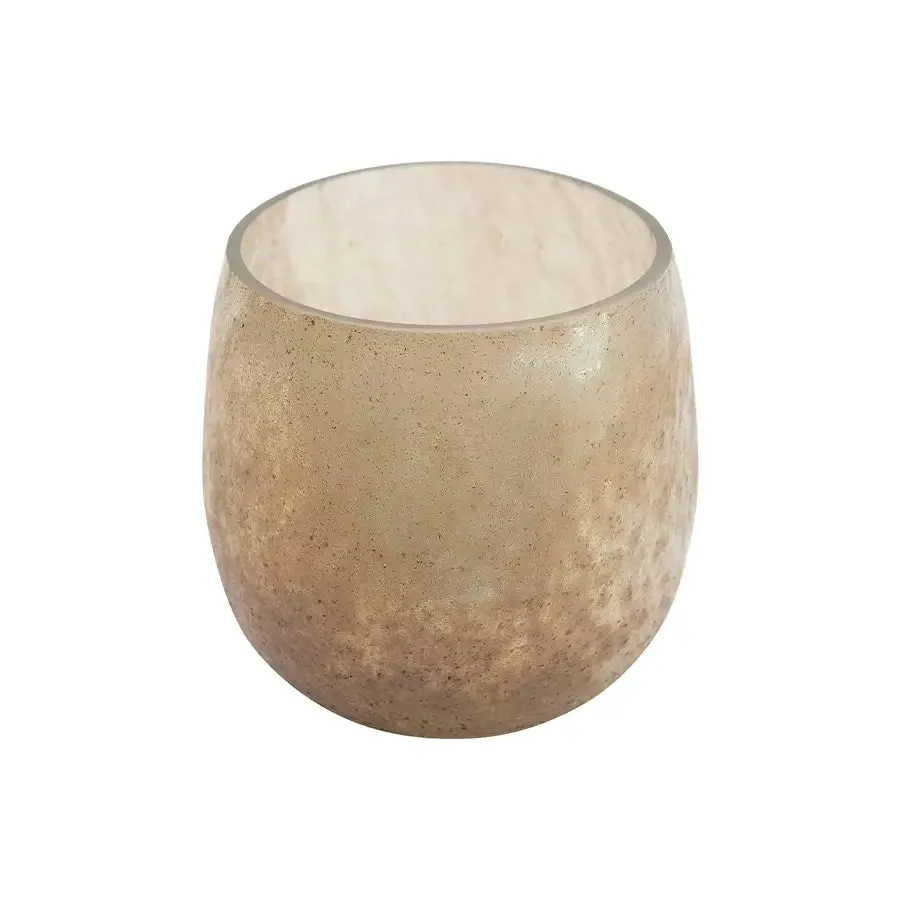 DISTRESSED GLASS TEA LIGHT CANDLE HOLDER