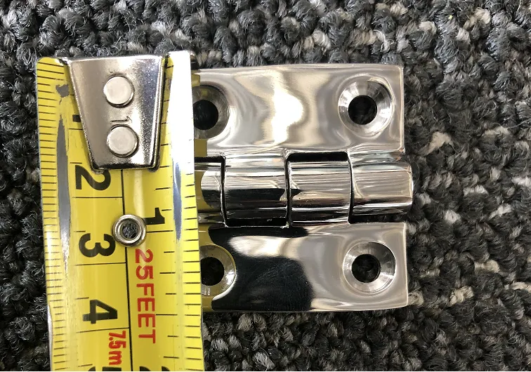 Door Hinge, 1.5" Equal - Polished 316 Stainless Steel