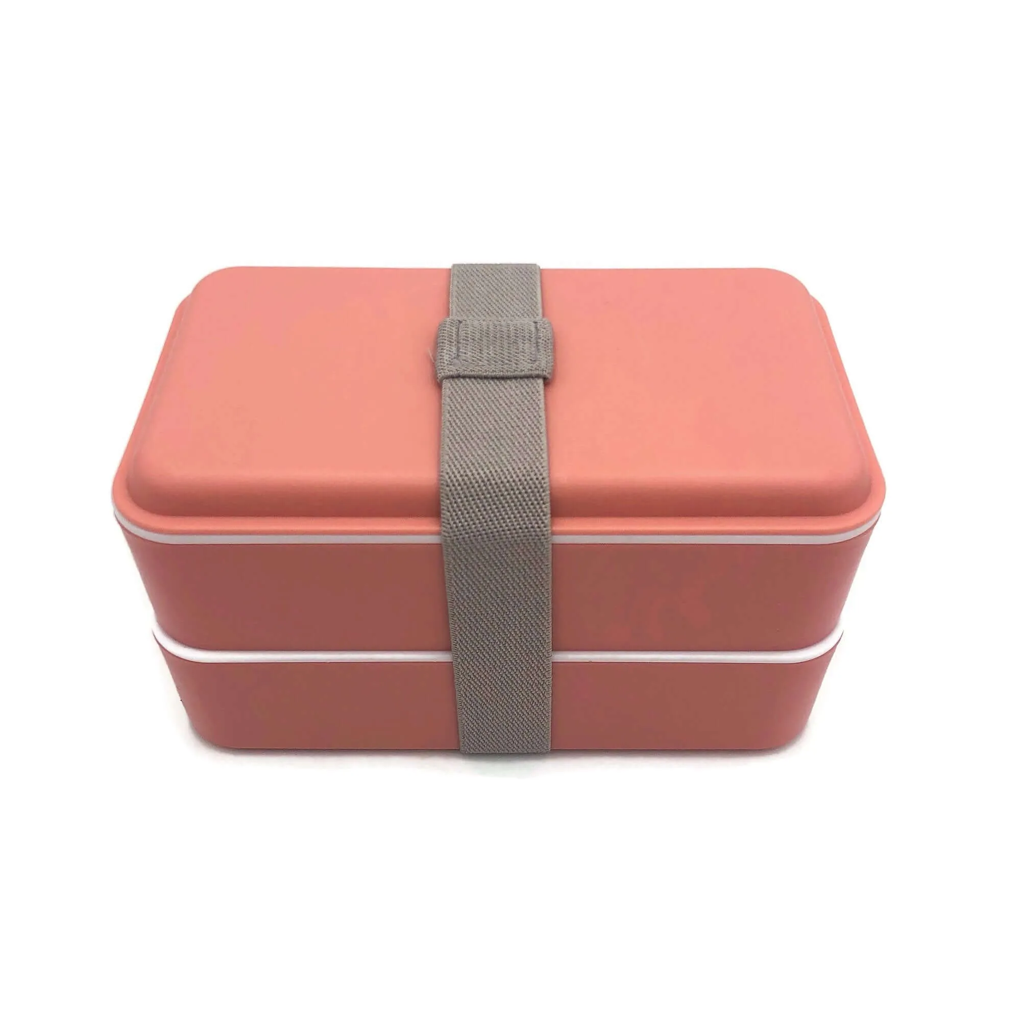 Double Layer Lunch Box with Rubber Tie