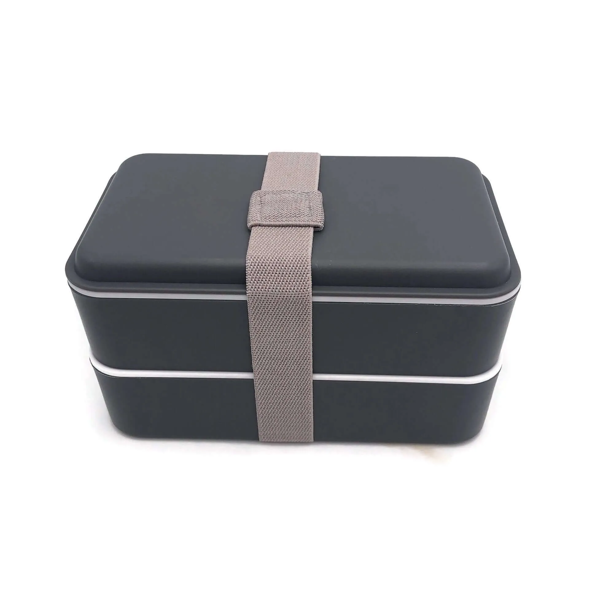 Double Layer Lunch Box with Rubber Tie