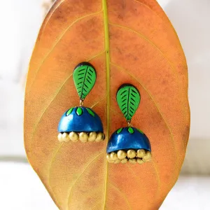 Eco-Friendly Parrot Green Terracotta Jhumka