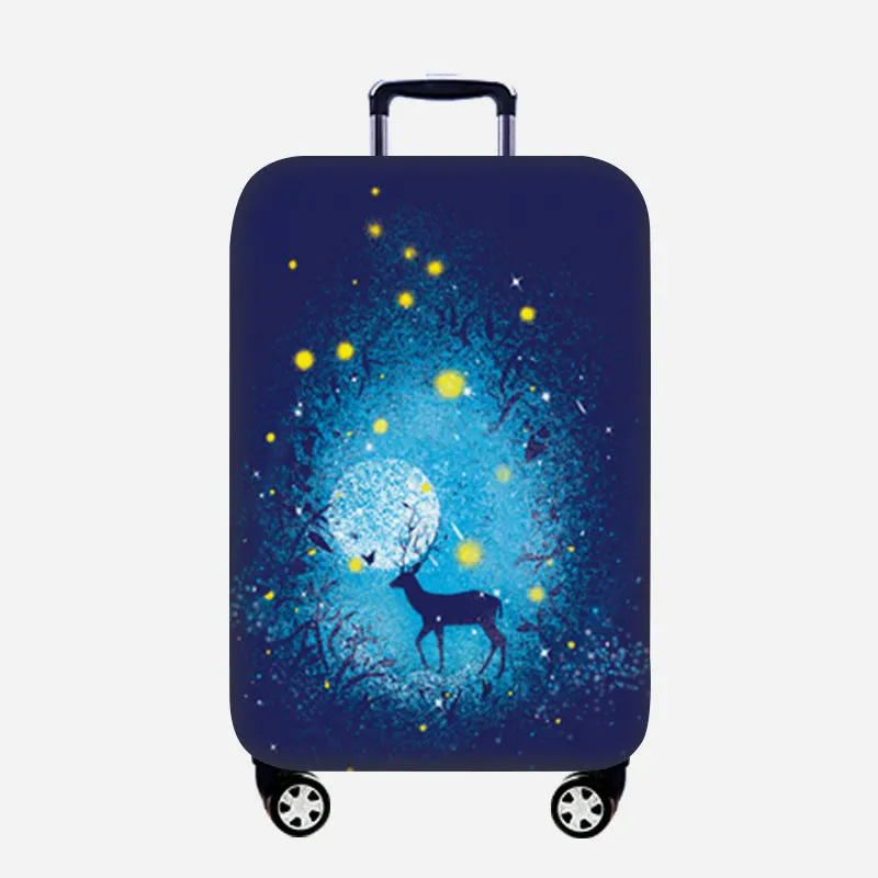 Elastic Polyester Luggage Cover Thicken Floral Protective Cover For Travel