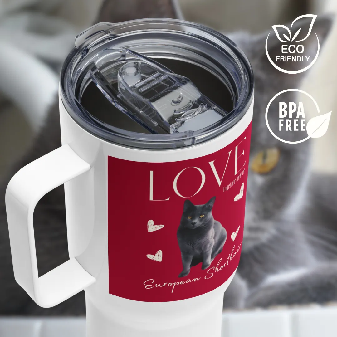 European Shorthair, Travel mug with handle