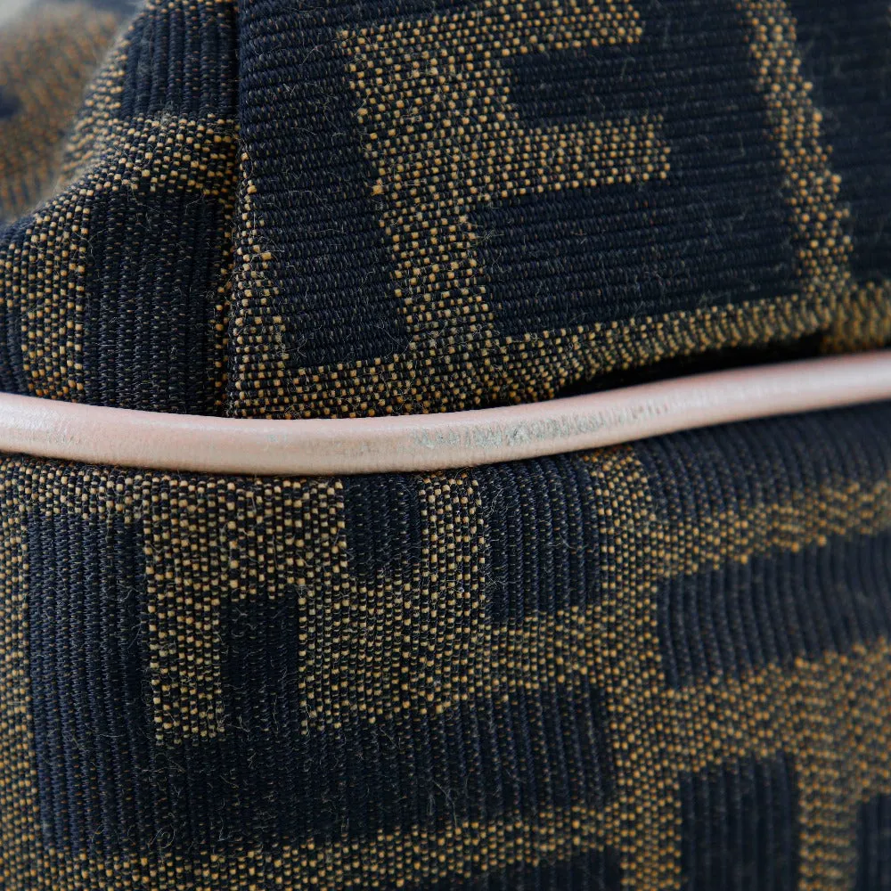 FENDI Tote Bag 8BH156 canvas Brown Logo charm Zucca