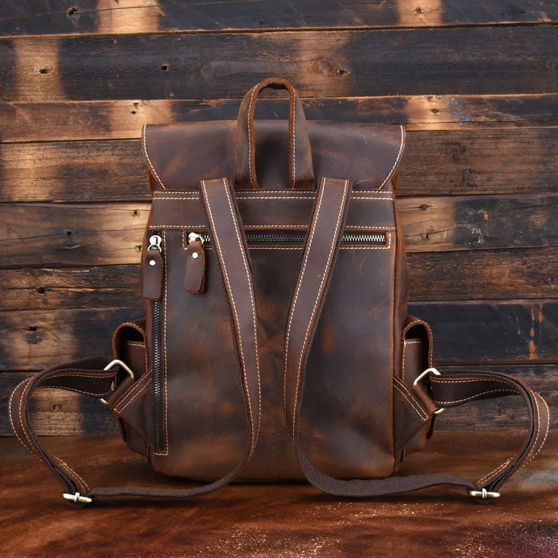 Full Grain Cow Leather Backpack, Mother's Birthday Gift, Christmas Gift, Handmade Leather Backpack L-3064