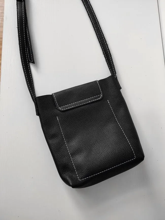 Genuine Black Leather Womens Bucket Brown Side Bag Vertical White Shoulder Bag For Womens Green Leather Crossbody Bag