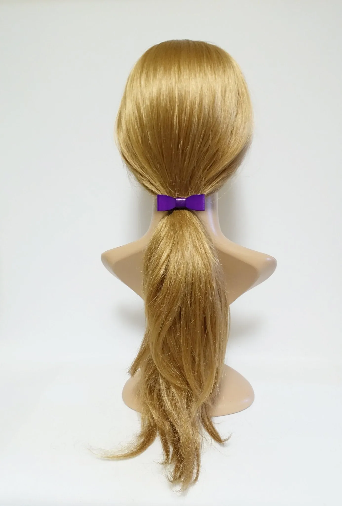 genuine cow leather hair bow elastic ponytail holder
