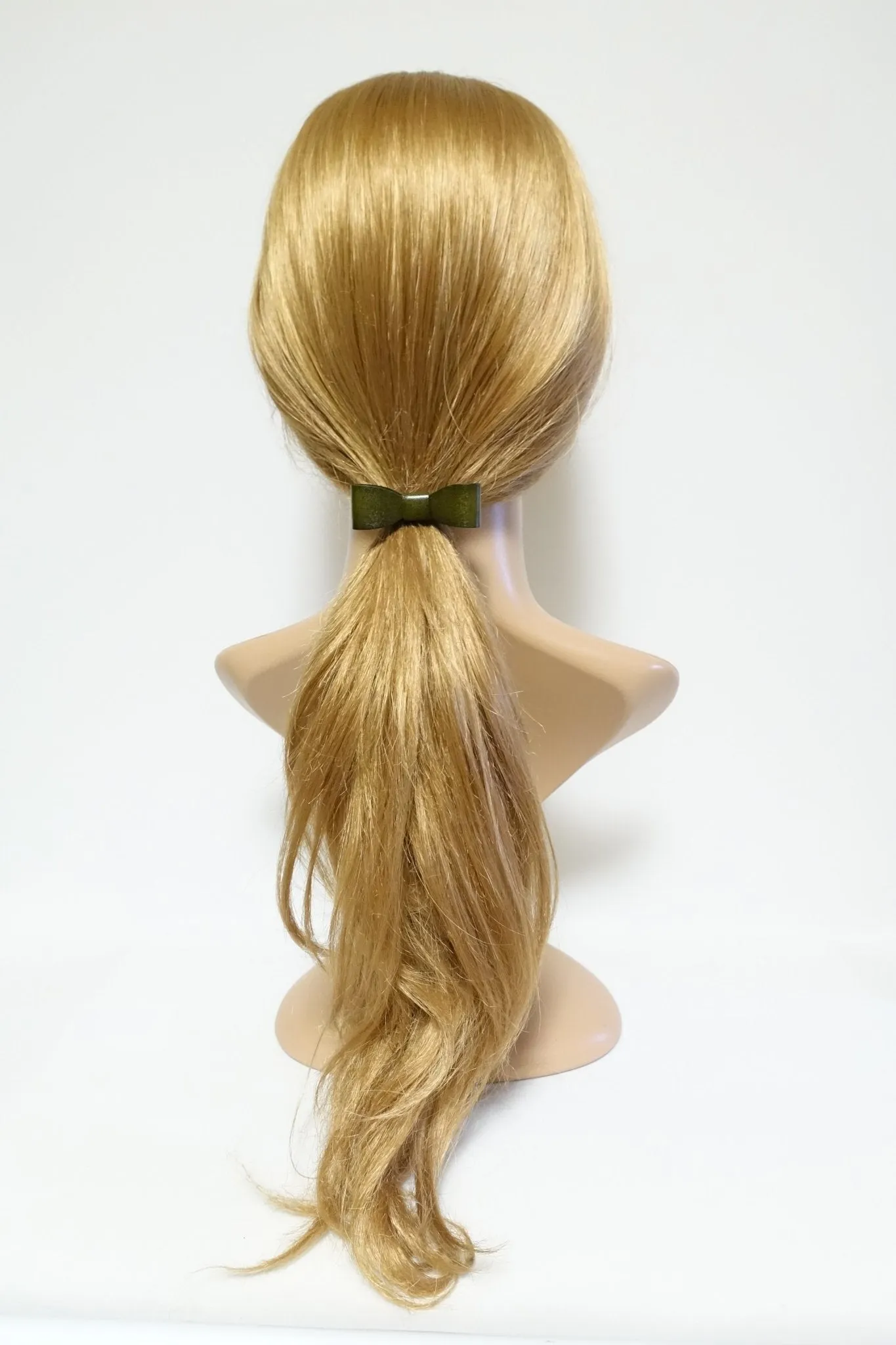 genuine cow leather hair bow elastic ponytail holder