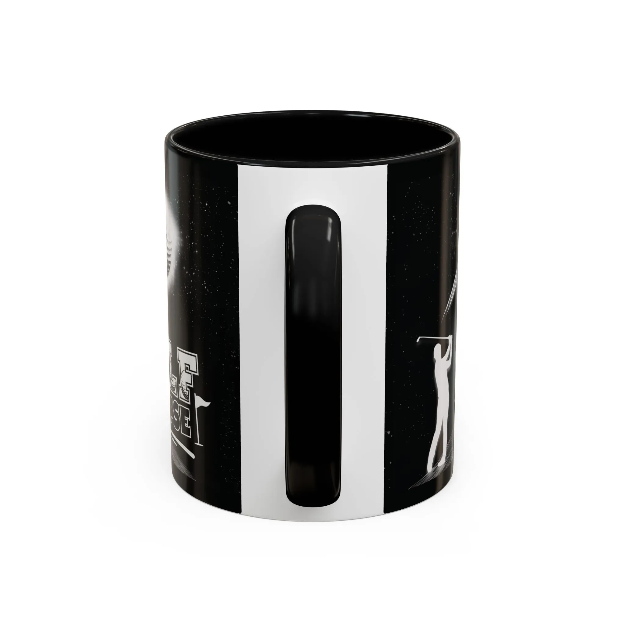 Golf Black Ceramic Mug 11oz - Golf Eclipse Design - Unique Golf Gift for Him, Her - Funny Golf Coffee Mug for Golfers - Golf Lover Gift Idea