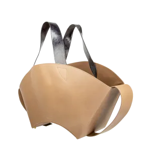 Harley Tote — Leather Brown Body   Leather Black Strap