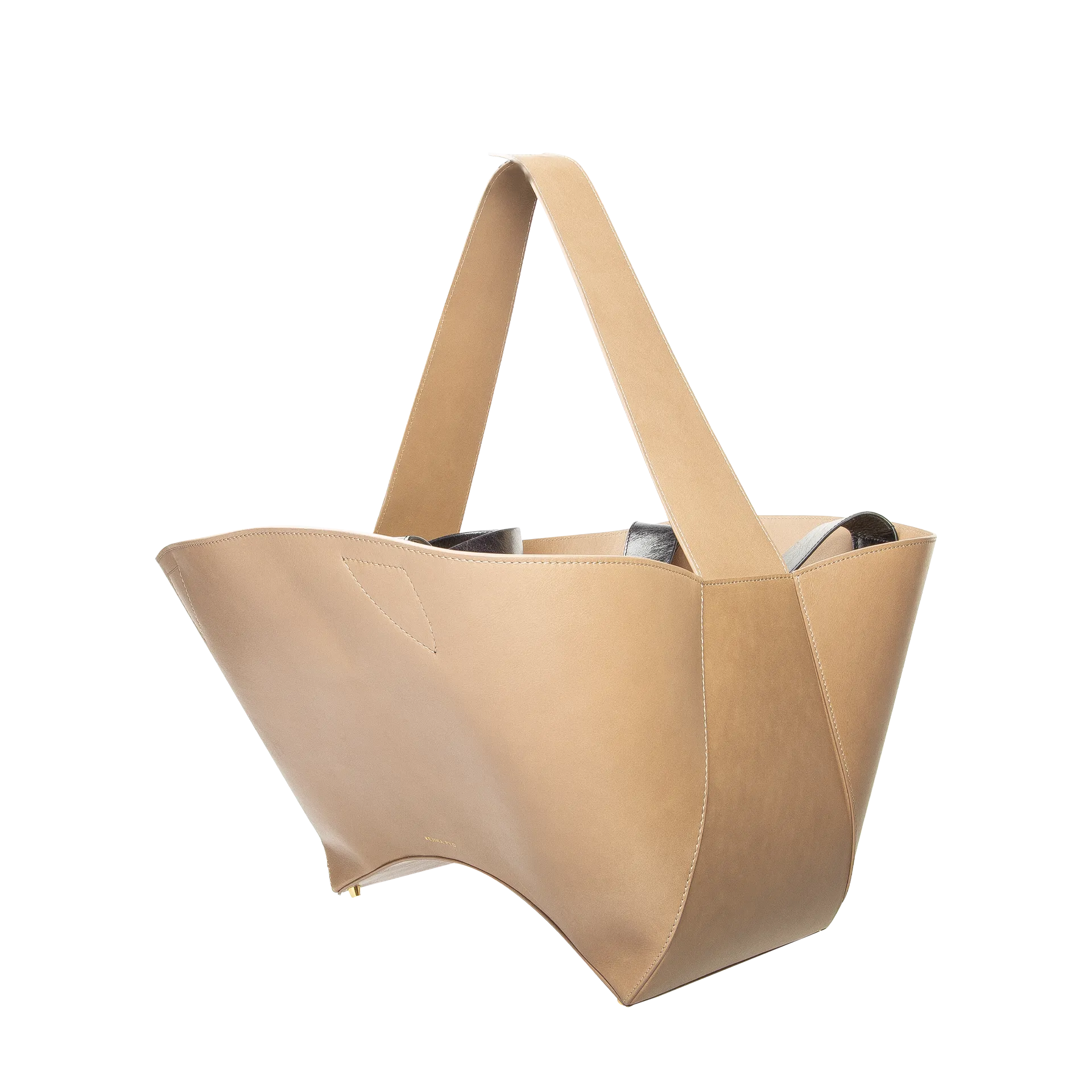 Harley Tote — Leather Brown Body   Leather Black Strap