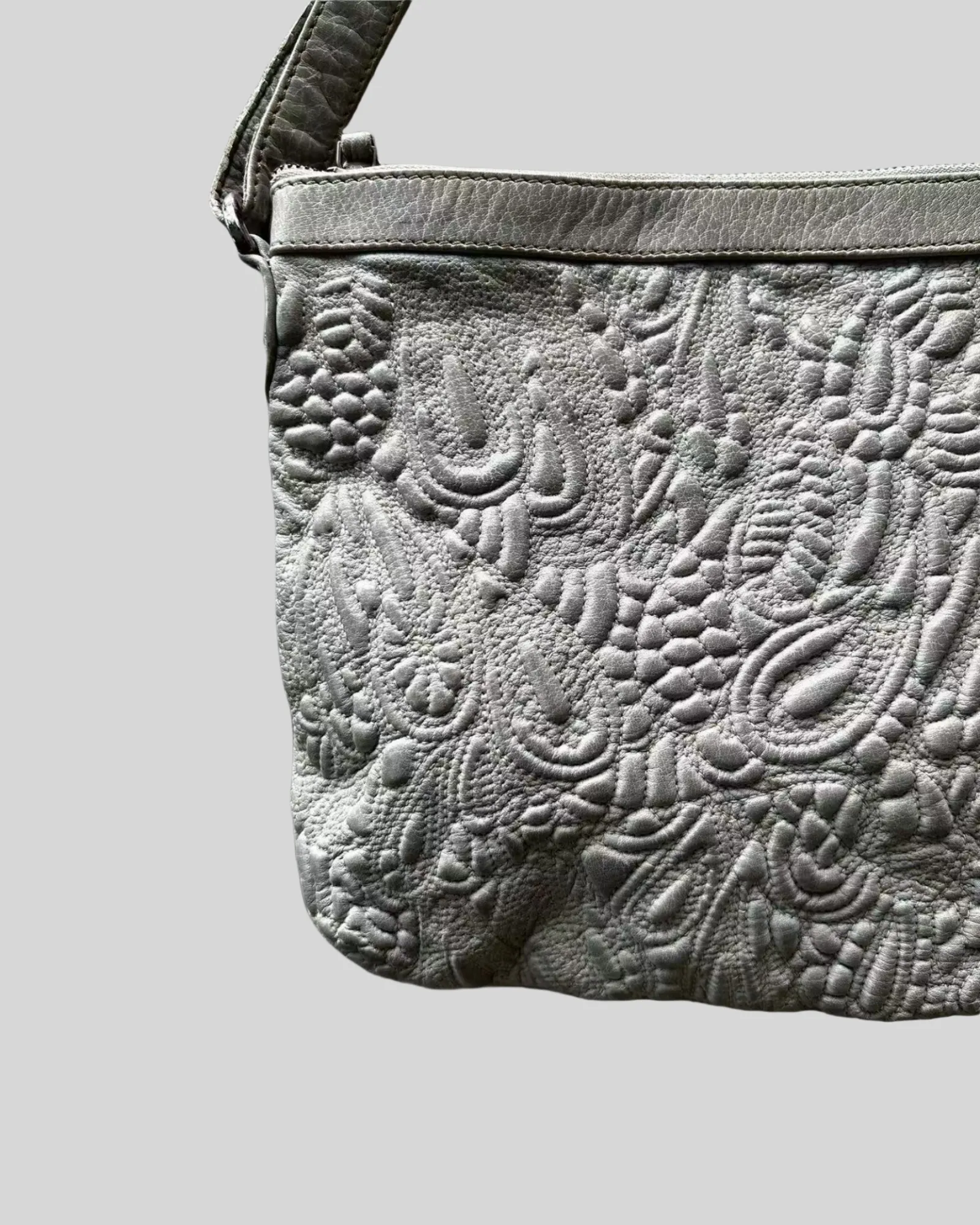 Harper-Leather Bag-Grey