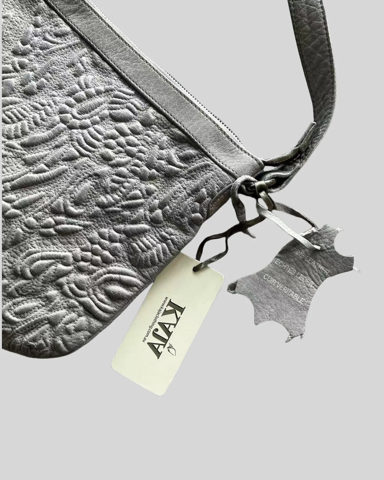 Harper-Leather Bag-Grey