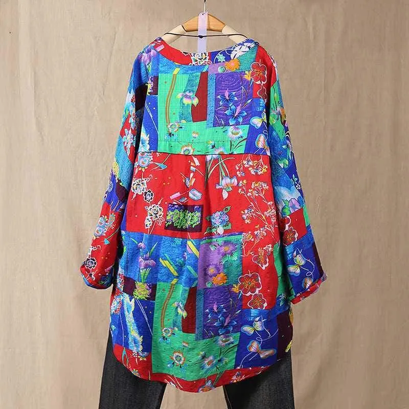 Hippie Peace Vibrant Floral Cardigan