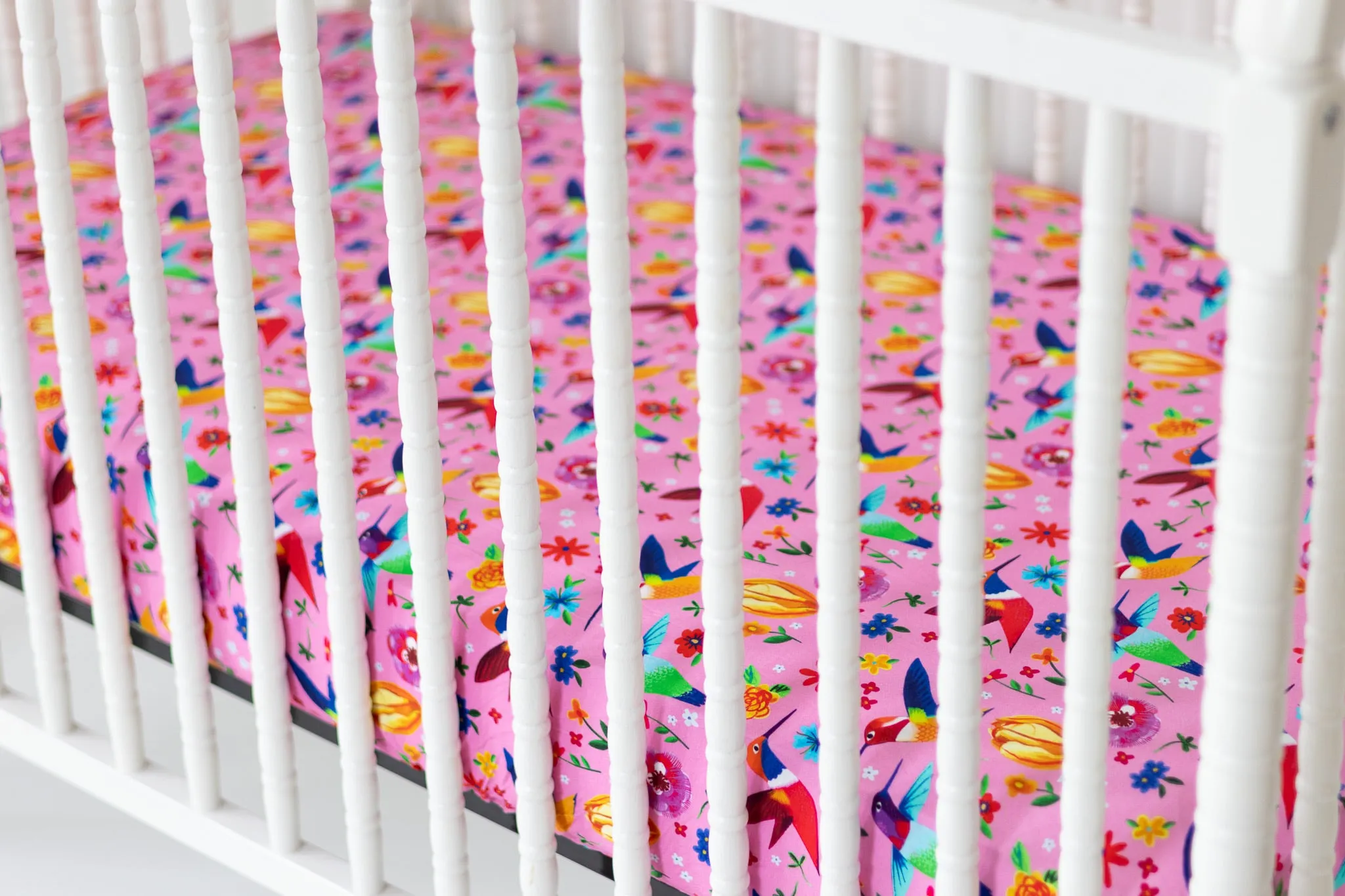 Hummingbird Floral Crib Sheet